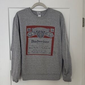Budweiser Red and Gray Crewneck Sweater